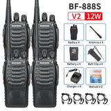 2/4PCS Baofeng BF-888S 12W Walkie Talkie Dual Band Portable Long Range Standby UHF 400-470MHz USB Ham Two Way Radio for Hunting