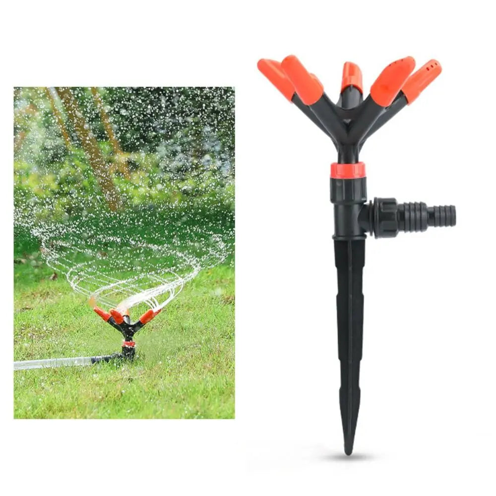 Automatic Garden Sprinkler 360 Degrees Rotary Adjustable Automatic Irrigation Equipment Large Area Black Watering Nozzle Farm