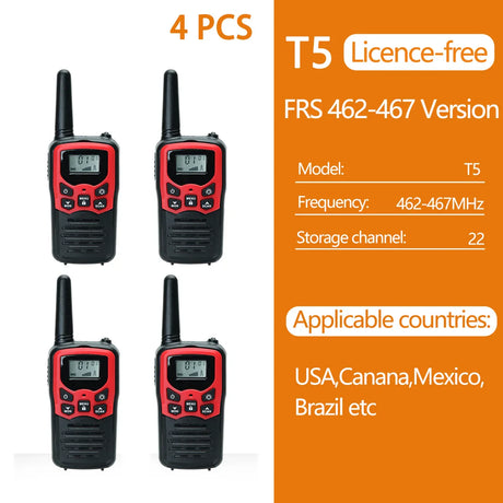 2/4/6 PCS ABBREE Walkie Talkie PMR/FRS UHF Mini Radio Up to 8 KM Range Handheld Ham Two Way Radio Communicator Transceiver