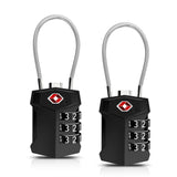 ORIA TSA Approved Luggage Padlocks 3-Digit Combination Travel Lock with Flexible Cable for Suitcase Backpack Laptop Bag Case