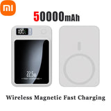 Xiaomi 100000mAh Wireless Magnetic Power Bank Magsafe50000mAh Wireless Fast Charging Thin Portable Waterproof Free Shipping