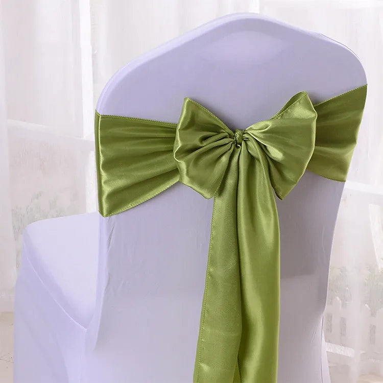 10/50/100pcs Satin Chair Bow Sashes Wedding Chair Knots Ribbon Butterfly Ties For Party Event Hotel Banquet Home Decoration