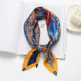 2023 Brand Crinkle Scarf Women Silk Satin Square Neck Tie Hand  Wirst Female Headscarves Bandana Shawl  Leopard Hair Foulard