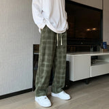 Men Checkered Casual Pants Loose Straight Corduroy Pants Sweatpants Man Fashion Streetwear 2023 Spring New Hip Hop Trousers