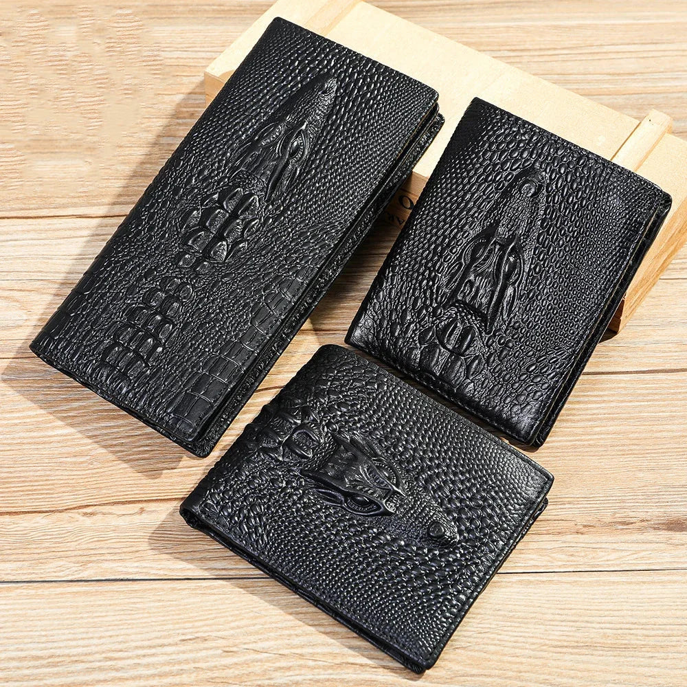 Luxury Designer Leather Wallet Long Purse Alligator Style Popular For Men Male Fashion Card s Business