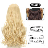 Hair Extensions No Clips Synthetic Fake Hair Ombre Pink Blonde Brown Black Natural Wavy Curly False Hair Piece For Woman