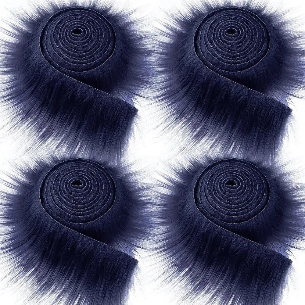 Apparel Sewing Trimming Fluffy Soft Long Plush Fur Fabric Plush Fur Stripe Trim Fabric Roll Faux Fur Ribbon Tapes