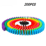 New Kids 100/300/500pcs Children Color Sort Rainbow Wood Domino Blocks Kits Early Bright Dominoes Games Educational Toys Gift
