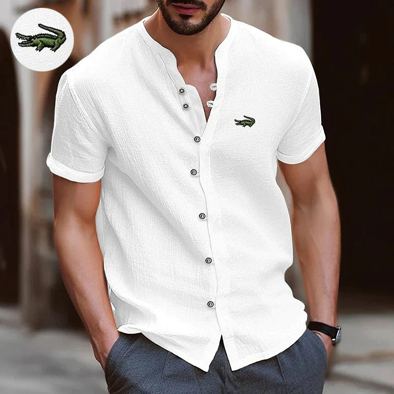 High Quality Men's Spring/Summer New Long Sleeved Cotton Linen Shirt Business Casual Loose Fitting T-Shirt Shirt Top S-2XL