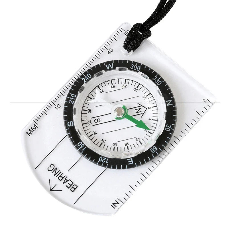 Outdoor Camping Hiking Transparent Plastic Compass Compass Proportional Footprint Travel Military Compass Tools travel kits