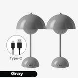 Mushroom Flower Bud Rechargeable LED Table Lamps Desk Night For Bedroom Dining Touch Night Light Simple Modern Decoration