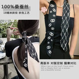 100% Silk Heavy silk Scarf Small fragrance style Long thin narrow tie bag Ribbon decorative streamers neck tie headband gift