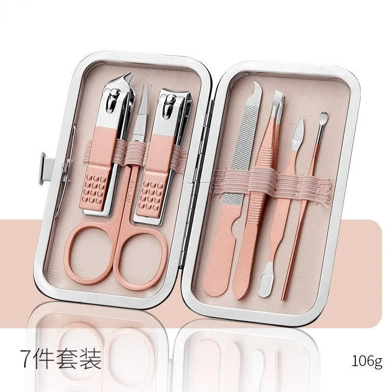 Manicure Set Professional Nail Clippers Kit Pedicure Care Tools for Men and Women Stainless Steel with Leather Travel Case