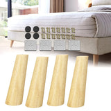 4pcs Cone Angled Furniture Legs Durable For Cabinet Chair Stool Solid Wood Sofa Table Replacement Parts Bed Riser Inclined Feet