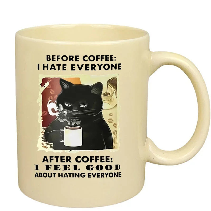 Funny Cat Mugs Coworker Gifts Coffee Spelled Backwards Is Eeffoc Coffeeware Mugen Home Decal Tableware Drinkware Tea Cup Teaware