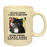 Funny Cat Mugs Coworker Gifts Coffee Spelled Backwards Is Eeffoc Coffeeware Mugen Home Decal Tableware Drinkware Tea Cup Teaware