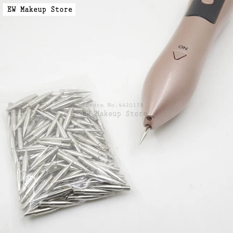 50 Pcs Micro Mole Removal Pen Needle Caps Thick Needle For Sweep Spot Mole Freckle Plasma Point Machine Tips Beauty Equipment