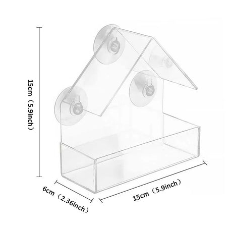 Bird Feeder Transparent House Type Feeding Cage  With Suction Cup For Window Glass Hummingbird Outdoor Gazebo Bird Accessories