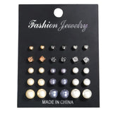 Faux Pearl Stud Earrings Set 15 Pairs Women's Earrings Korean Fashion Simple Tassel Earrings for Girls Women Ear Ring