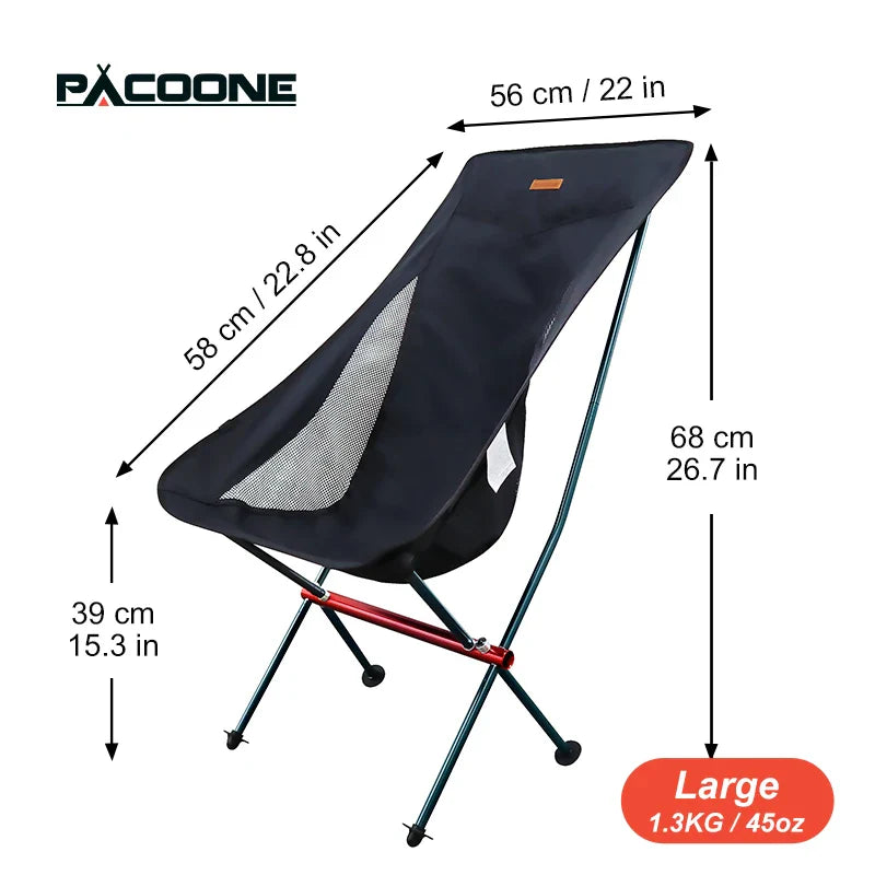 PACOONE Outdoor Portable Camping Chair Oxford Cloth Folding Lengthen Seat for Fishing BBQ Picnic Beach Ultralight Chairs New