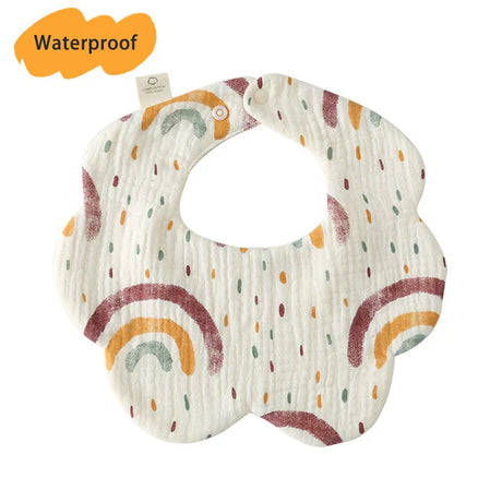 New Thickened 7 Layers Cotton Waterproof Baby Bibs Cute Print Saliva Towel Newborn Burp Cloths for Boys Girls Feeding Drool Bib