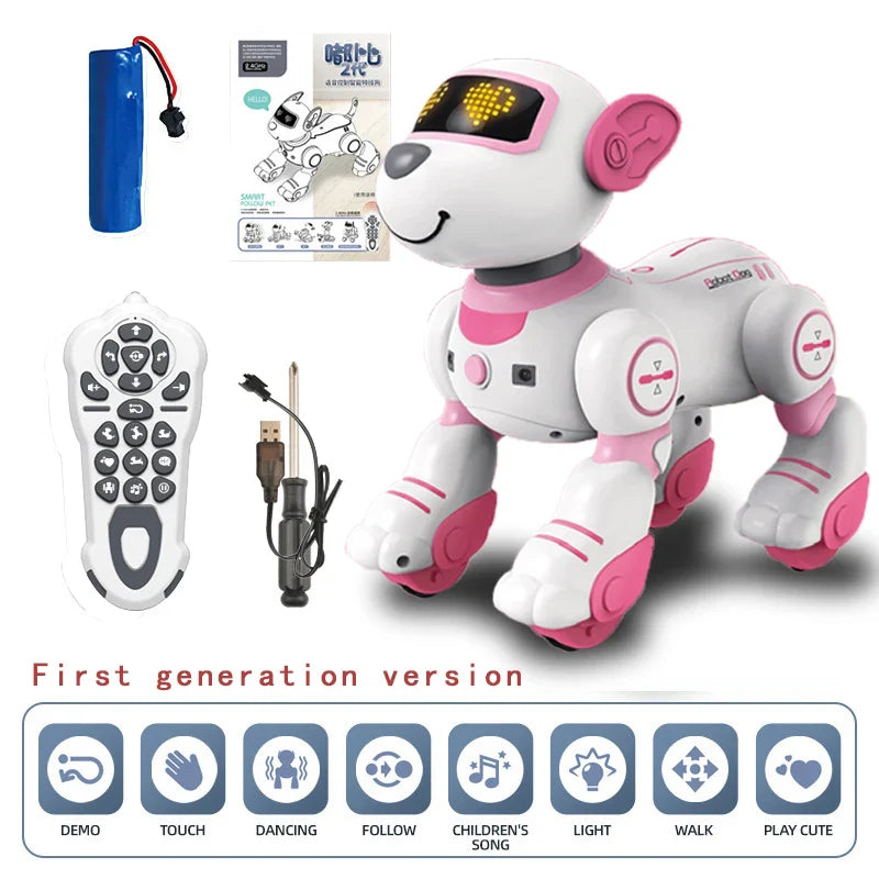 Programming Remote Control Dog Robots Toys Kids Girls Music Dancing Robotic Children Simulation RC Animals Boys Puzzle Smart Pet