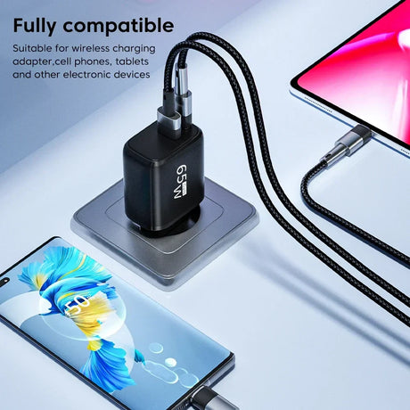 65W GaN USB C Charger Fast High Speed Charging Type C QC 3.0 PD Mobile Phone Charger Adapter for IPhone 15 Xiaomi Samsung Huawei