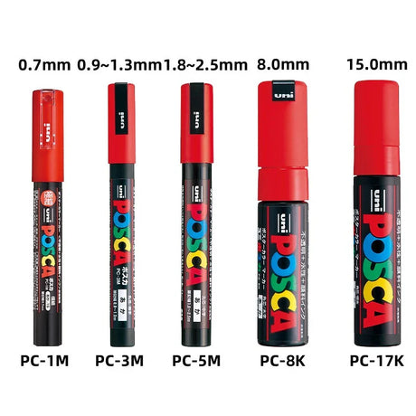 Uni Marker Pen, PC-3M Acrylic posca marcadores permanent marker graffiti paint pen For Rock Metal Leather Ceramic Glass Plastic