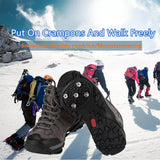 2pcs Ice Claw Outdoor Snow Anti Slip Shoes Cover Spikes Grips Crampon Cleats Shoe Nail Mountaineering Ski Equipment Boots Covers