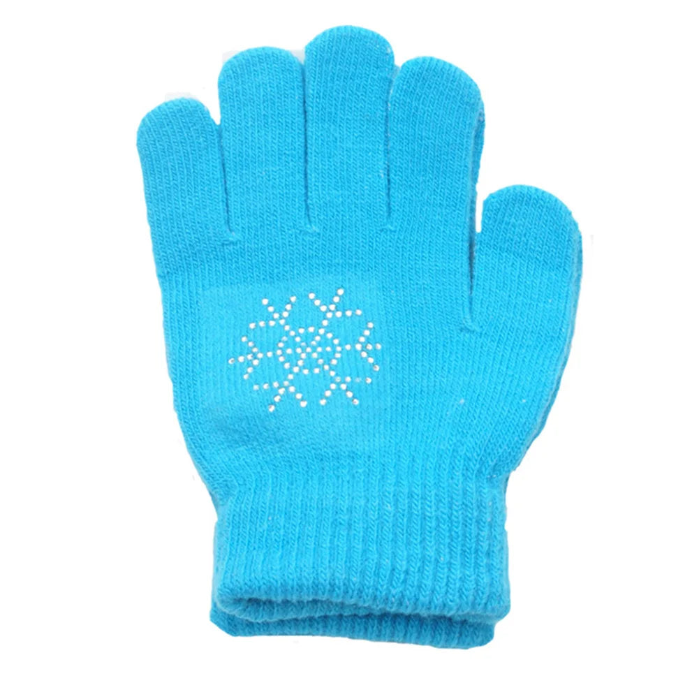 1 Pair Figure Skating Gloves Skating Non-slip Winter Warm Stretch Glove Children Outdoor Sports Fitness Accessories S M L