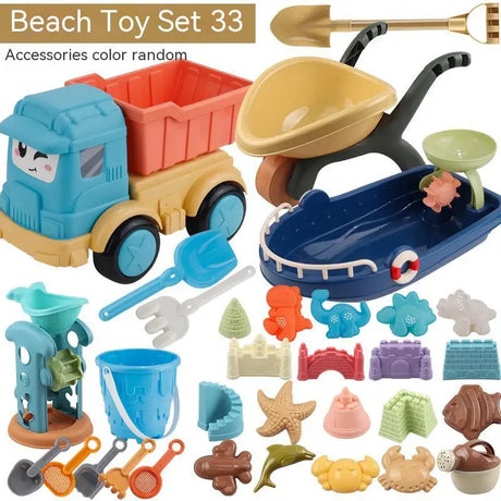 Beach Toys Sandbox Silicone Bucket And Sand Toys Sandpit Outdoor Summer Toy Water Game Play Cart Scoop Child Shovel For Kids