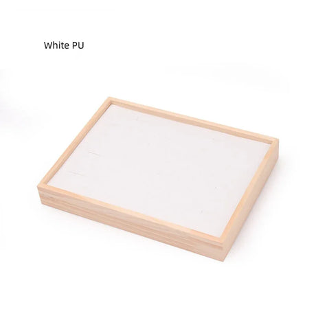 Wood 48 Grids Rings Tray Jewelry Showcase Storage Organizer Ring Display Tray 24*18cm