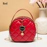 Women Chain Shoulder Bags Round Handbags Ladies Cute Cat PU Leather Female Crossbody Messenger Bag