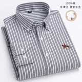 2023 100% Cotton Oxford Man Leisure Embroidered Horse Shirts Streetwear Oversized  Men Shirt Floral Long Sleeve Casual Plus Size