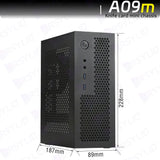 A09m 3.8L ITX Chassis Knife Card A4 HTPC Portable Computer PC Support PCIe 2.5' SSD Drive Mini IPC Flex PSU Case