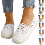 2023 New Lace Hollow Out Breathable Mesh Summer Flats Casual Crochet  Bohemia Shoes Platform Sneakers for Women Zapatillas Mujer