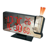 LED Digital Alarm Clock Bedroom Electric Alarm Clock with Projection FM Radio Time Projector Bedroom Bedside Clock