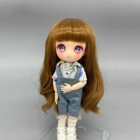 Ob11 Doll Wigs Soft Cute Braid Hair Bangs Long Hair Doll Special Wig Doll Accessories Multi-Color For 1/12 Bjd, Gsc  Ymy