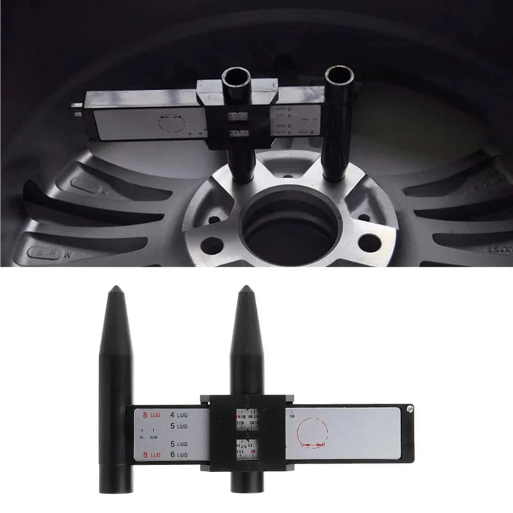 Hole Distance Measuring Tool Modified Hole Distance Ruler 8LUG Wheels Black PCD Caliper Wheel Rim Bolt Pattern Inspection Tools