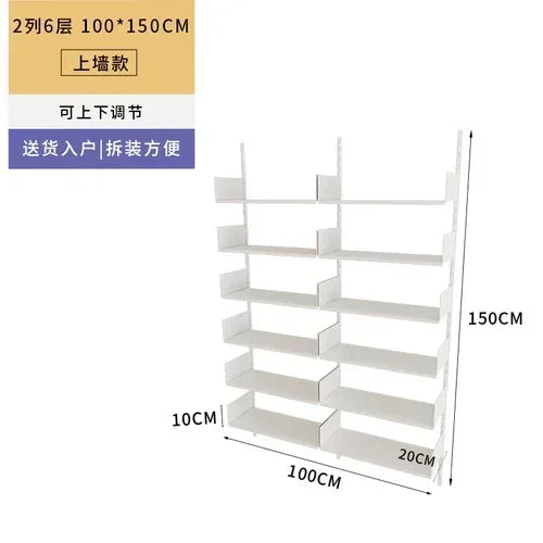 Metal Display Bookcase Magazine Rack Wall Modern Bookcase Office Library Muebles Organizador Living Room Furniture YN50BC1