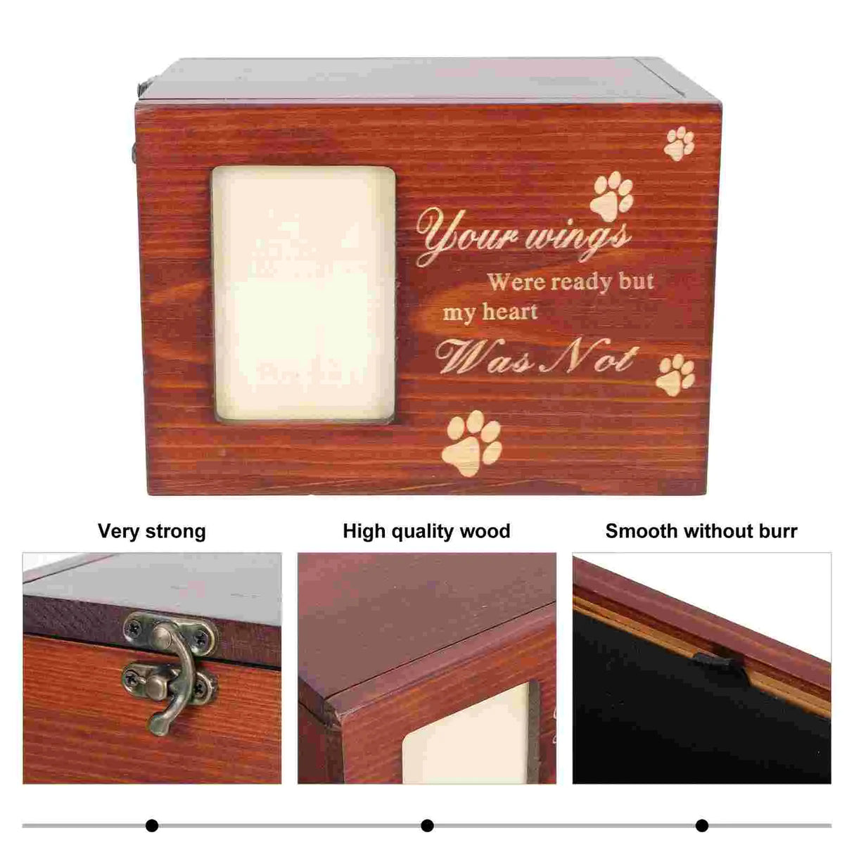 Box Pet Ashes Urn Dog Memory Cremation For Urns Keepsake Photo Wooden Memorial Dogs Ash Cat Casket Small Bone Or Cats Gifts Paw