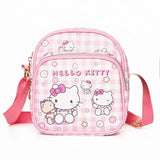 Sanrioed Cartoon Hello Kitty Melody Kulomi Messenger Bag Anime Cute Cat Casual Small Round Bag Kawaii Toy Girls Birthday Gift