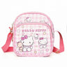 Sanrioed Cartoon Hello Kitty Melody Kulomi Messenger Bag Anime Cute Cat Casual Small Round Bag Kawaii Toy Girls Birthday Gift