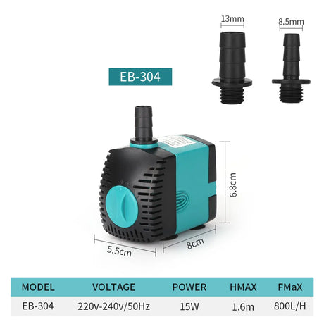 Ultra Quiet 3-50W Submersible Aquarium Water Pumps Filter Fish Pond Tank Aquarium Small Water Side Suction Pump Tank Fountain