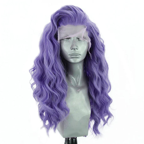 AIMEYA High Temperature Fiber Lace Wigs for Women Pink Hair Synthetic Lace Front Wig Long Hair Wavy Wigs Heat Resistant Cosplay