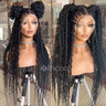 36 Inches Synthetic Lace Braided Wigs Butterfly Braids Lace Wig For Black Women Braid Wigs On Sale Clearance Box Braids Lace Wig