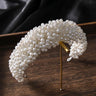 Luxury Bride Women Tiaras Handmade Wedding Hair Accessories Full Pearls Crystal Headbands