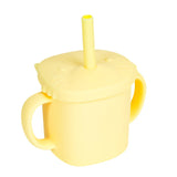 Modabebe Kids Silicone Cups BPA Free Silicone Baby Training Cup Leakproof Sippy Cups Drinking Straw Cup Feeding Drinkware