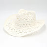 Spring and Summer New Hollow Cowboy Hat Hand-woven Straw Hat Breathable  American-style Warped Edge Foreign Trade Jazz Hat