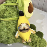 2023 Crying Banana Cat Plush Pendant Cute Banana Cat Doll With Sound Toy Keychain Car Bag Funny Pendant Keyring Gifts New